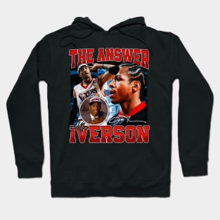 Allen Iverson The Answer Basketball Signature Vintage Retro 80s 90s Bootleg Rap Style Hoodie